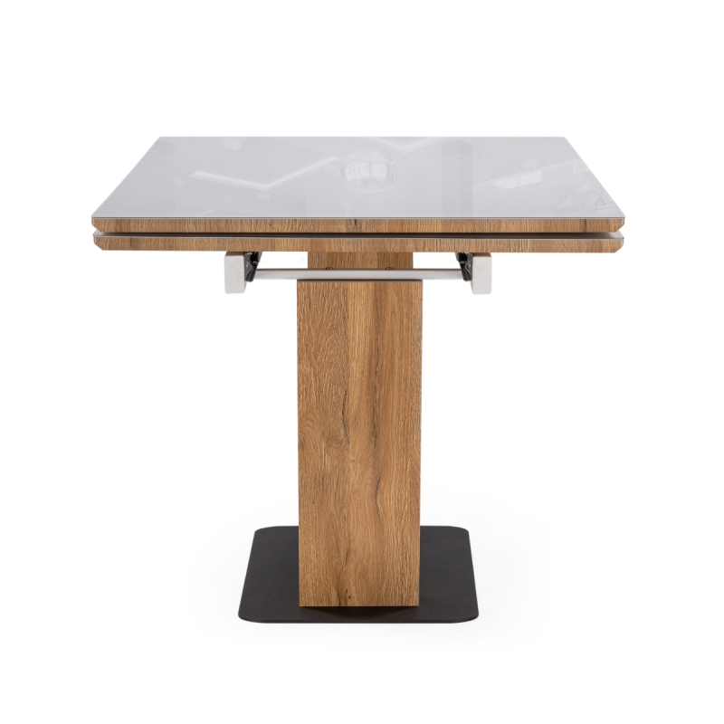 Стол на тумбе Конор 140(200)х80х73 белый / дуб вотан