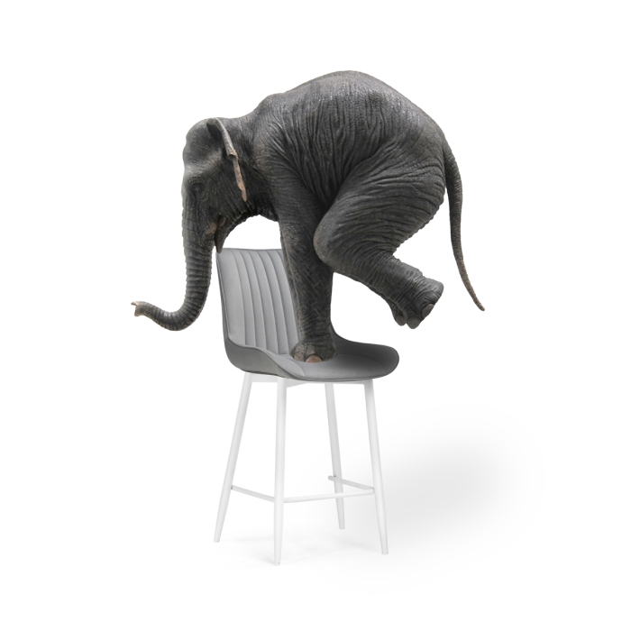 Полубарный стул Седа велюр светло-серый / белый