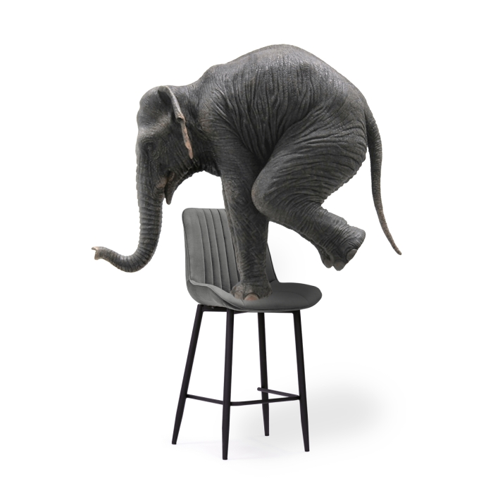 Полубарный стул Седа велюр темно-серый  / черный