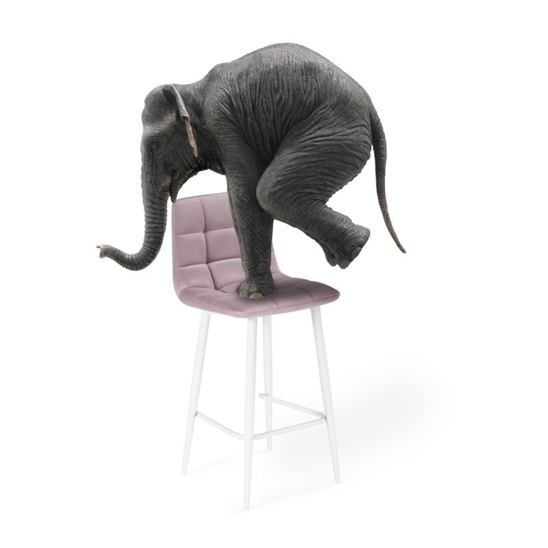 Полубарный стул Чилли К бежевый / белый