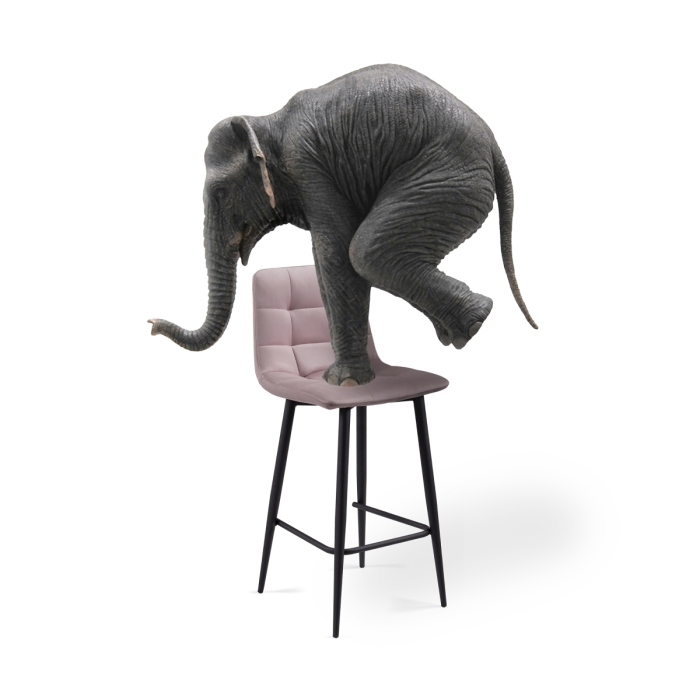 Полубарный стул Чилли К розовый / черный