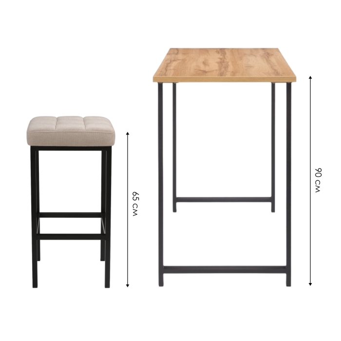 Барная стойка Дилан Лофт 120х40х90 дуб вотан