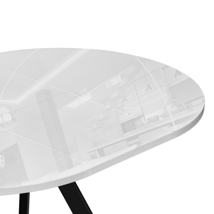 Стеклянный стол Трейси 110(150)х100х75 белый / черный