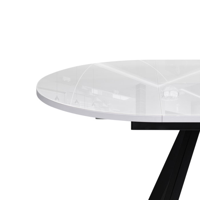 Стеклянный стол Трейси 110(150)х100х75 белый / черный