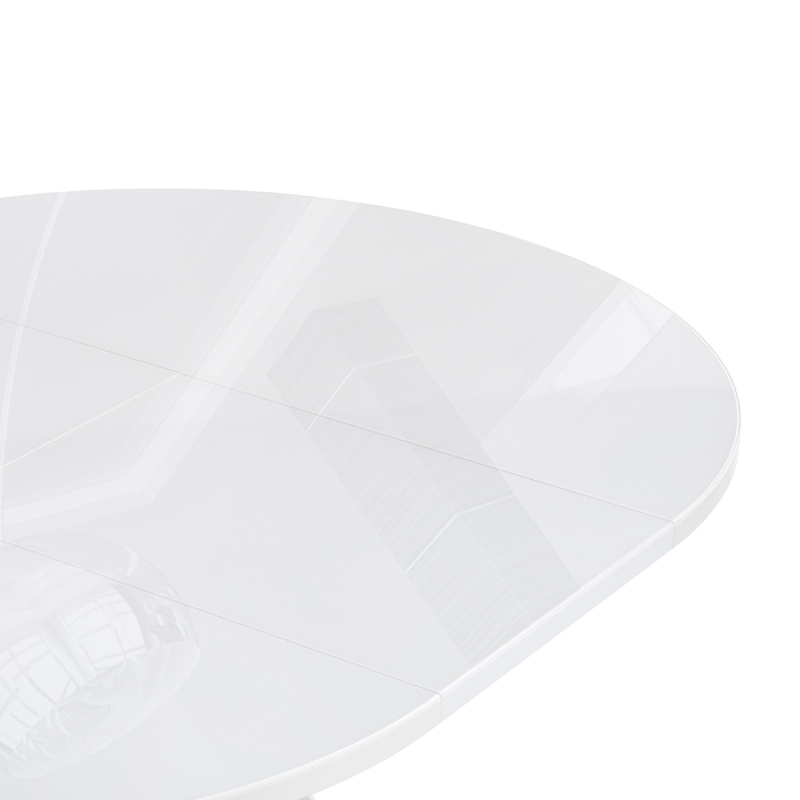 Стеклянный стол Трейси 110(150)х110х77 белый