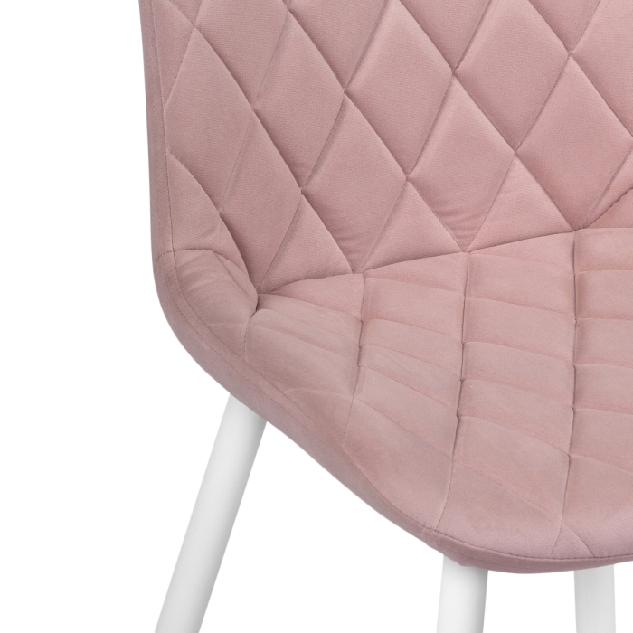 Стул на металлокаркасе Баодин без канта розовый / белый