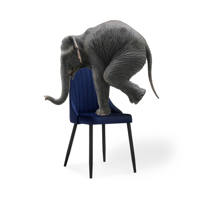 Стул на металлокаркасе Кора синий / черный