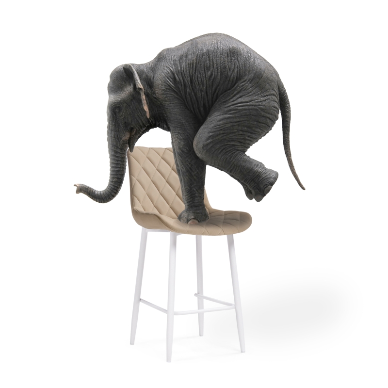 Полубарный стул Баодин К Б/К бежевый / белый