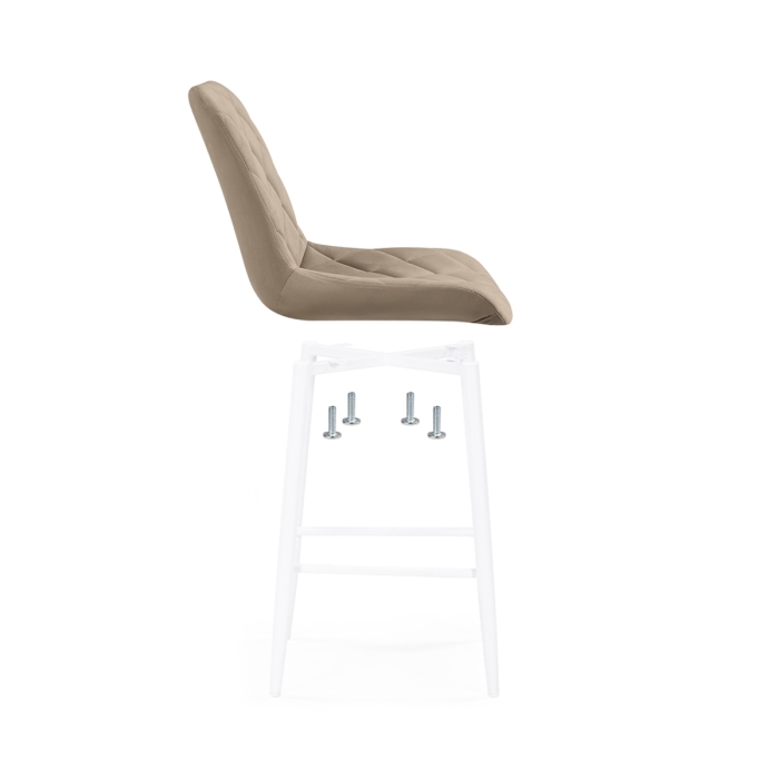 Полубарный стул Баодин К Б/К бежевый / белый