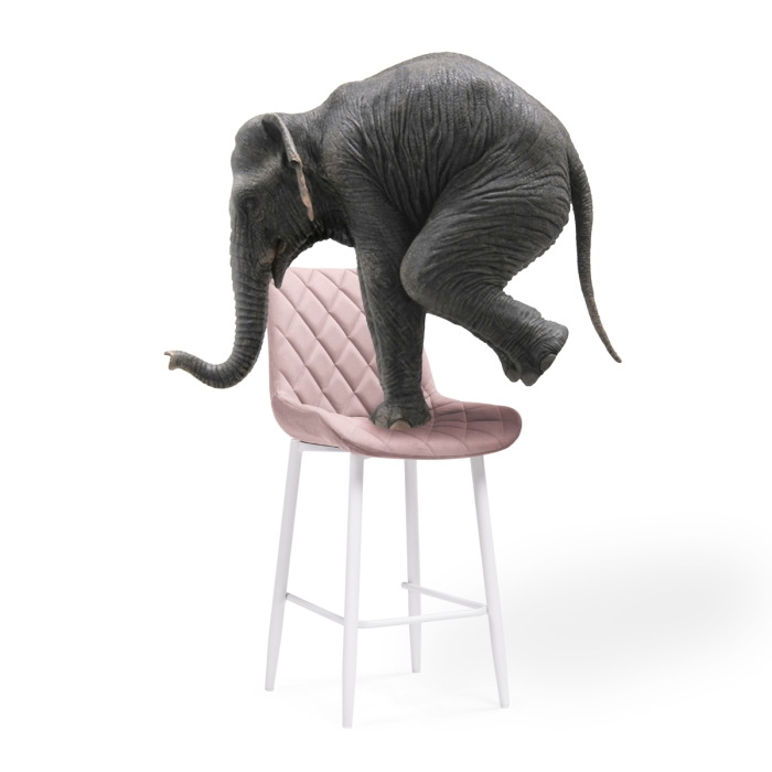 Полубарный стул Баодин К Б/К розовый / белый