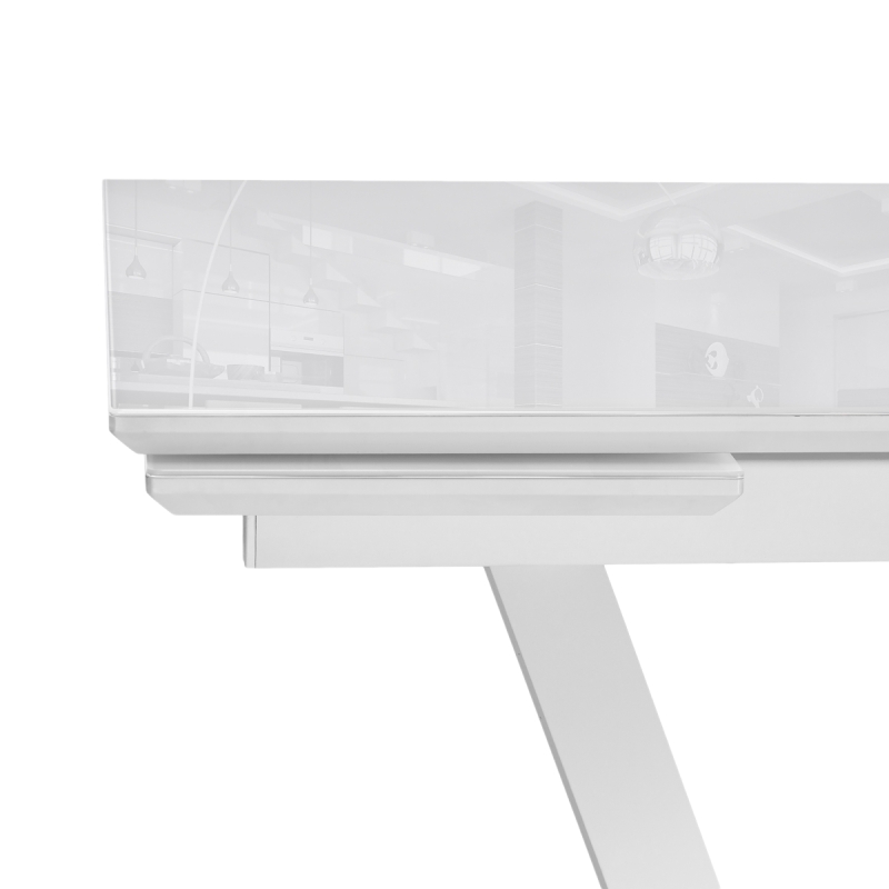 Стол на тумбе Конор 140(200)х80х73 ультра белый / белый