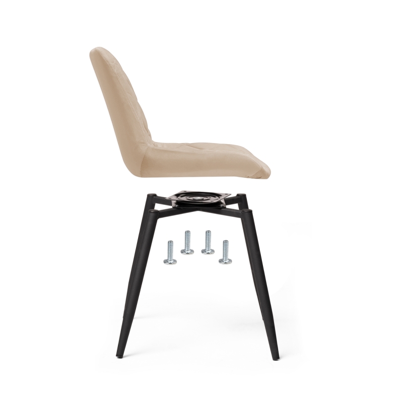 Стул на металлокаркасе Баодин К крутящийся бежевый / черный