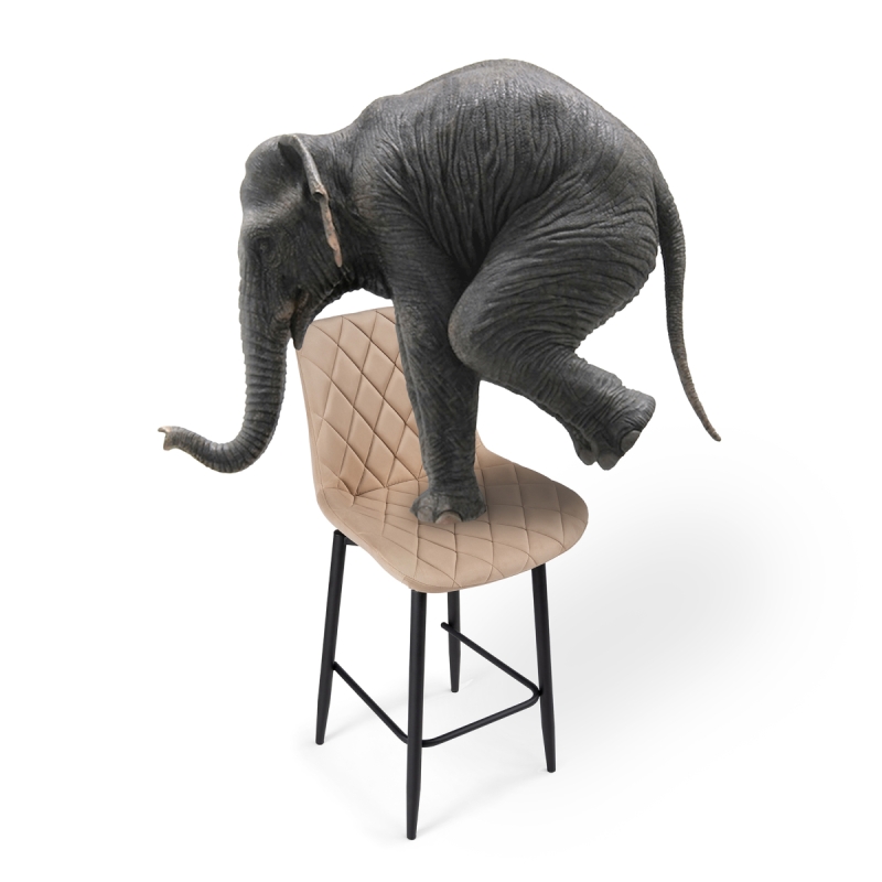 Полубарный стул Баодин К Б/К крутящийся бежевый / черный