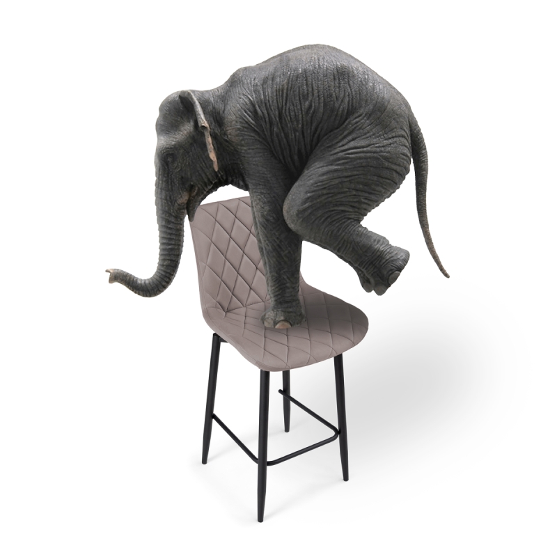 Полубарный стул Баодин К Б/К крутящийся латте / черный