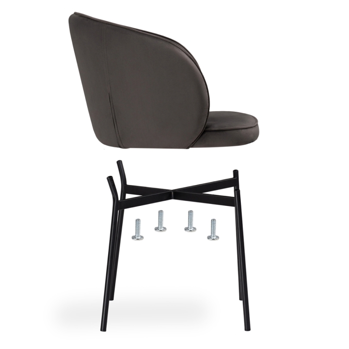 Стул на металлокаркасе Нейл серый / черный