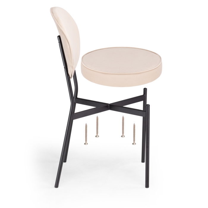 Стул на металлокаркасе Ройс бежевый / черный