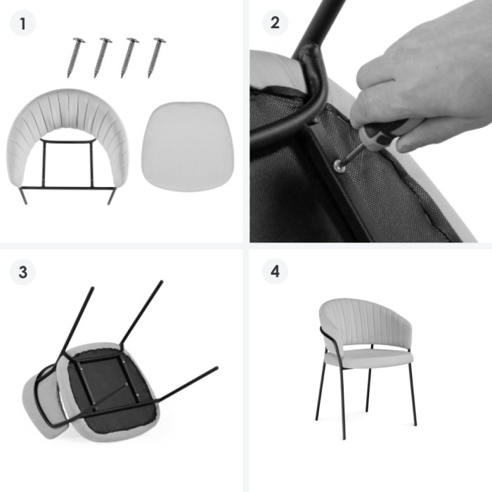 Стул на металлокаркасе Лео антрацитовый / черный