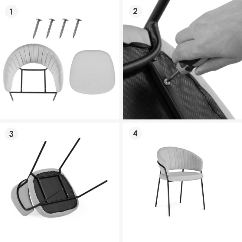 Стул на металлокаркасе Лео антрацитовый / черный
