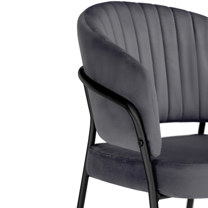 Стул на металлокаркасе Лео антрацитовый / черный