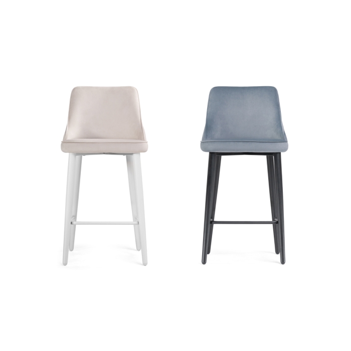 Полубарный стул Атани кремово-дымчатый / белый