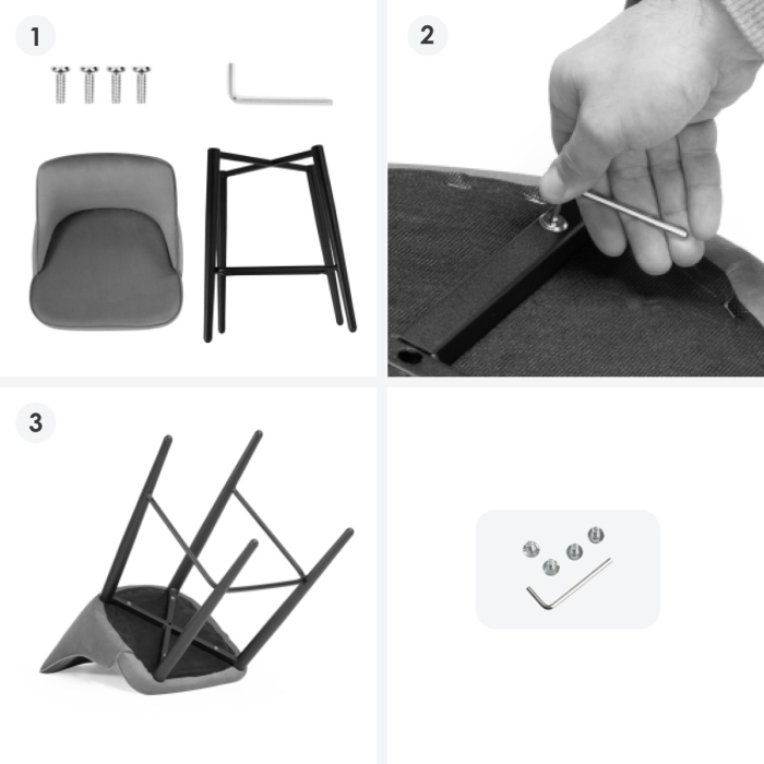 Полубарный стул Атани кремово-дымчатый / белый