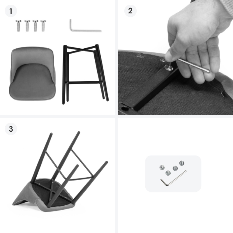 Полубарный стул Атани кремово-дымчатый / белый