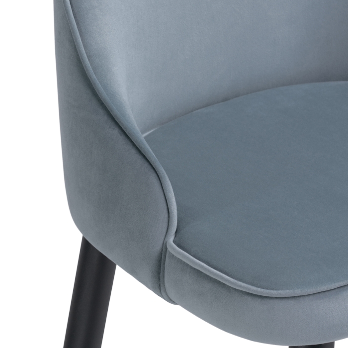 Полубарный стул Атани серо-синий / черный