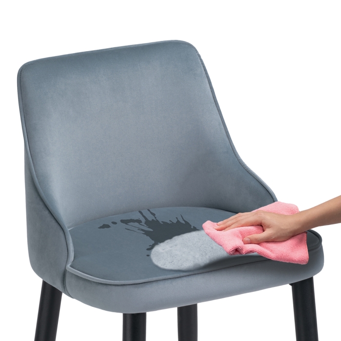 Полубарный стул Атани серо-синий / черный