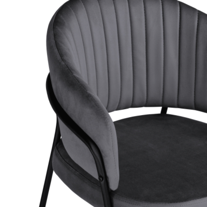 Полубарный стул Нейл серый / черный