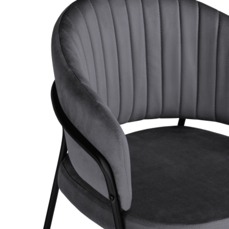 Полубарный стул Нейл серый / черный