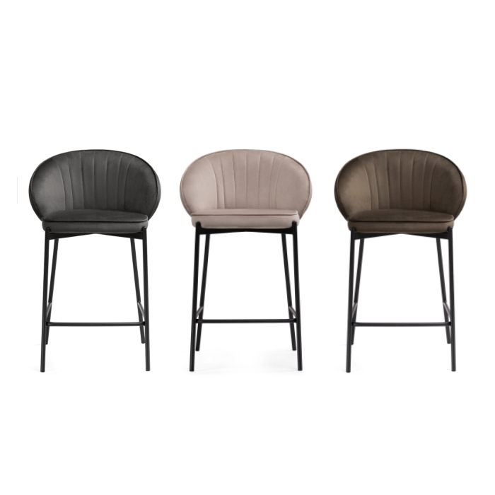 Полубарный стул Нейл серый / черный