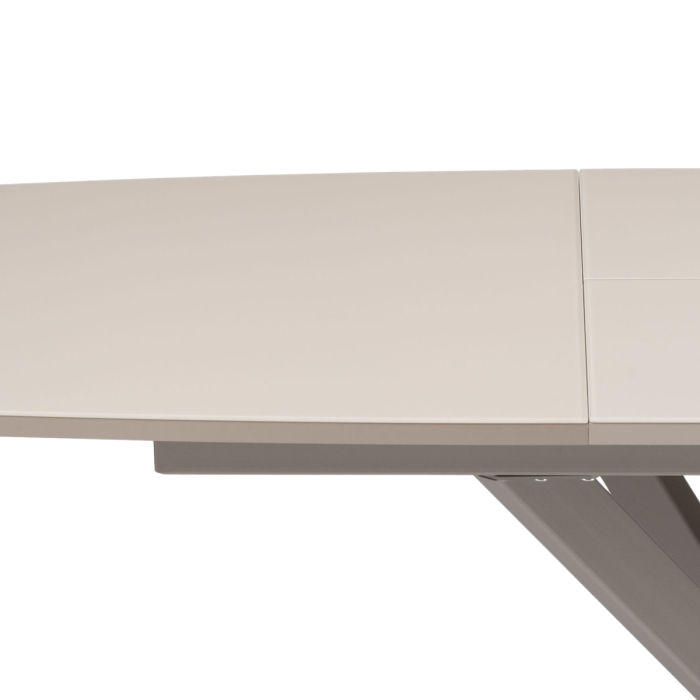 Стеклянный стол Палу 130(170)х80х76 латте / капучино