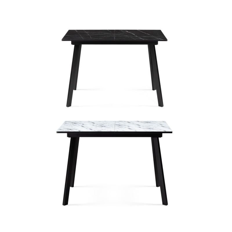 Деревянный стол Агни 110(140)х68х76 файерстоун / черный матовый