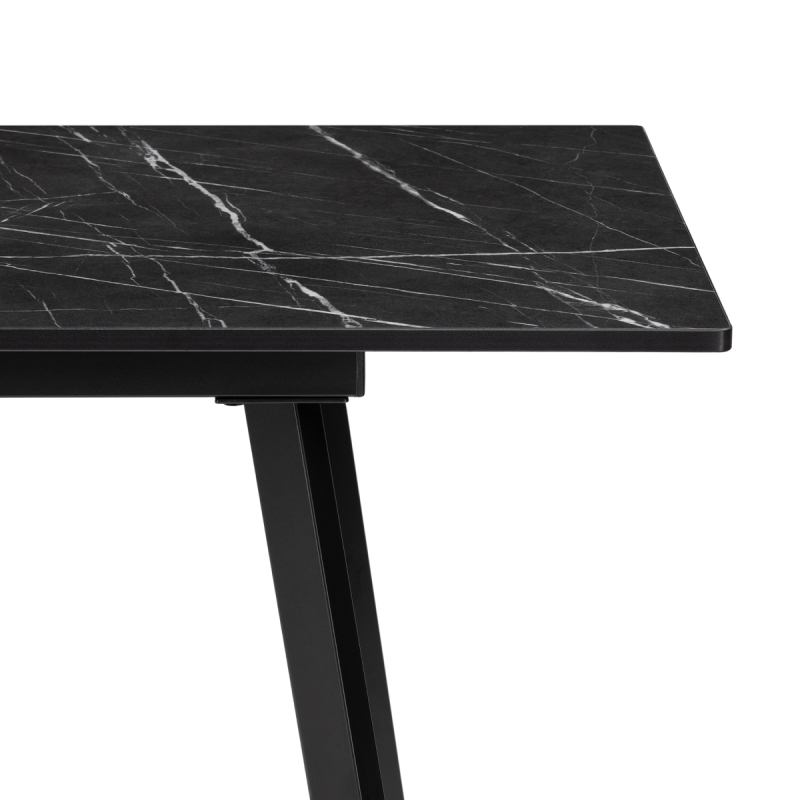 Деревянный стол Агни 110(140)х68х76 файерстоун / черный матовый