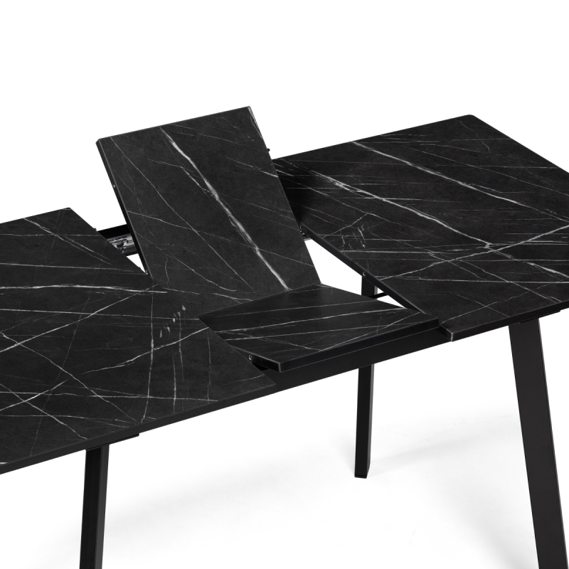 Деревянный стол Агни 110(140)х68х76 файерстоун / черный матовый