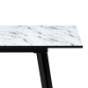 Стеклянный стол Агни 110(140)х68х76 мрамор белый / черный матовый