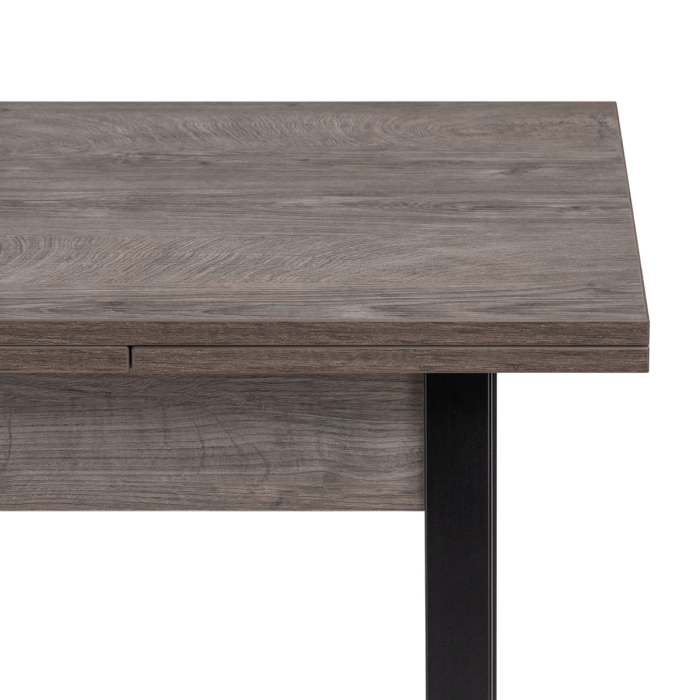 Деревянный стол Форли 110(170)х67х77 рошелье / черный матовый