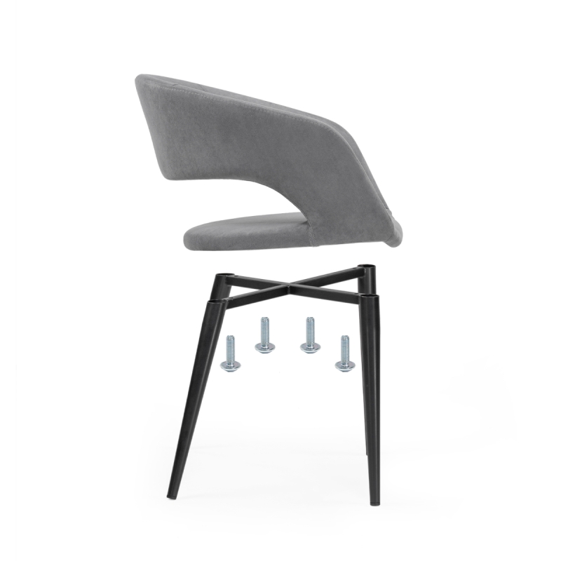 Стул на металлокаркасе Торган катания сильвер