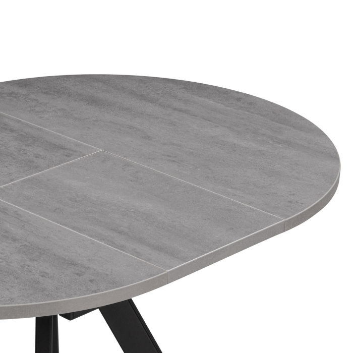Деревянный стол Трейси 90(120)х90х75 бетон / черный