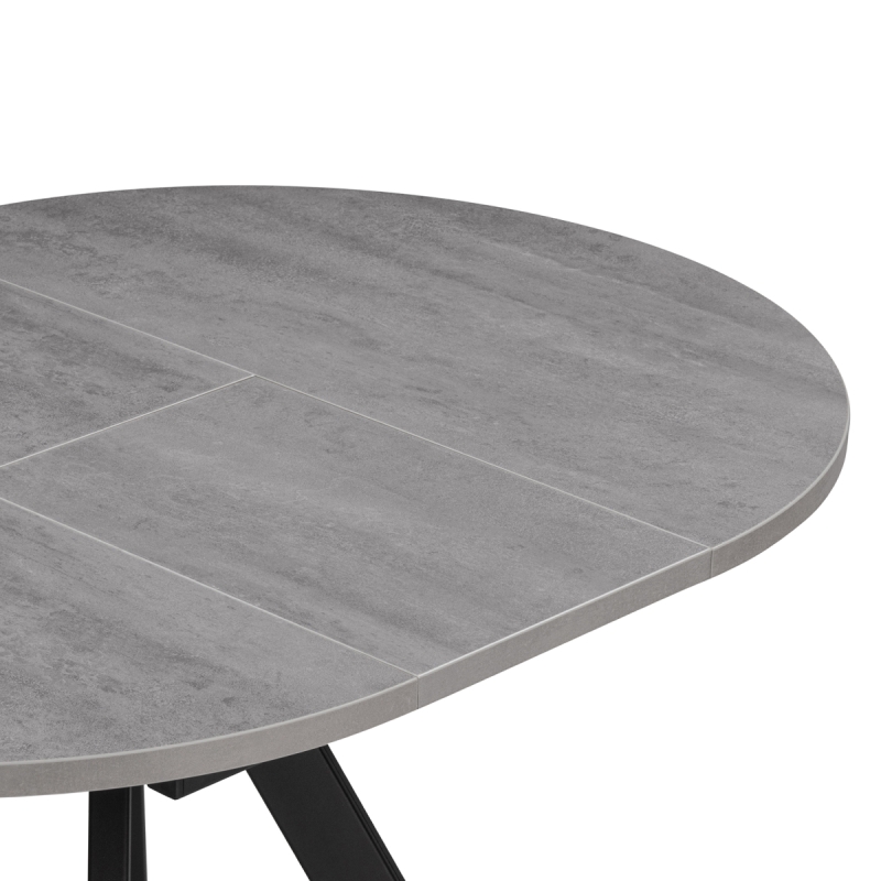 Деревянный стол Трейси 90(120)х90х75 бетон / черный