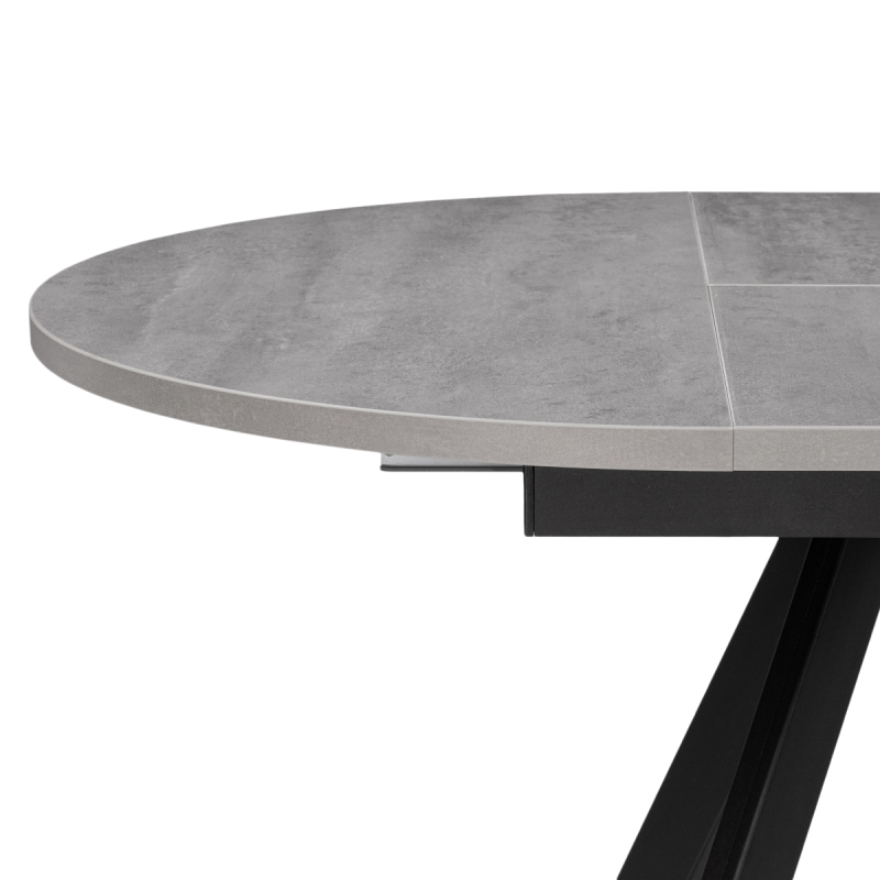 Деревянный стол Трейси 90(120)х90х75 бетон / черный