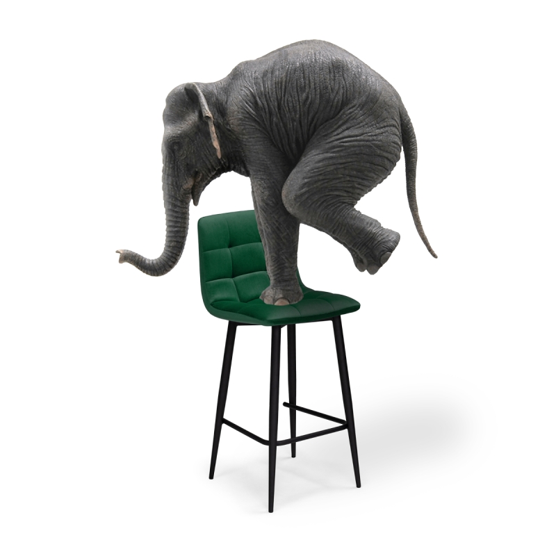 Полубарный стул Чилли К зеленый / черный