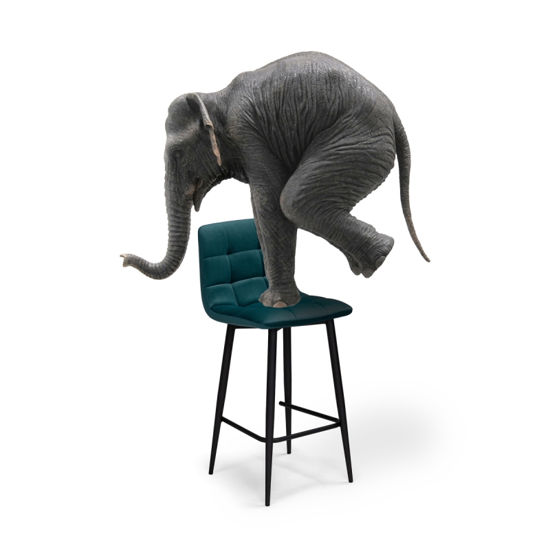 Полубарный стул Чилли К морская волна / черный