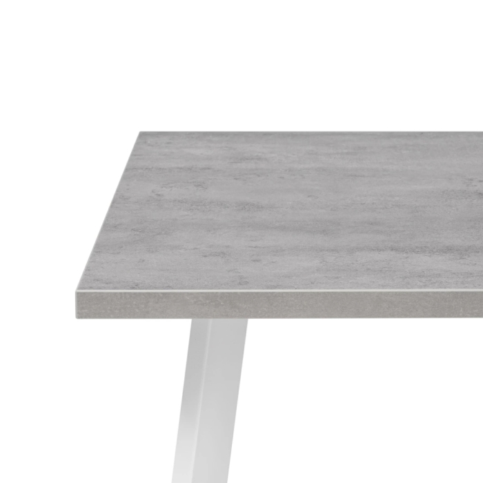 Стол Тринити Лофт 120х80х75 25 мм бетон / белый матовый