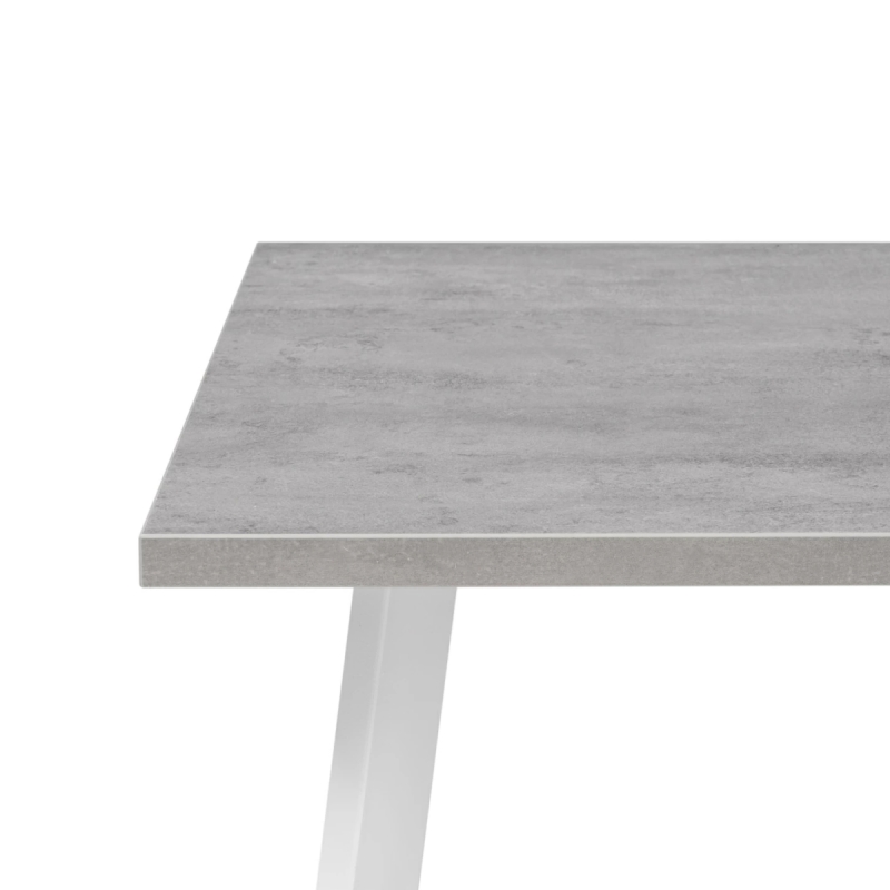 Стол Тринити Лофт 120х80х75 25 мм бетон / белый матовый