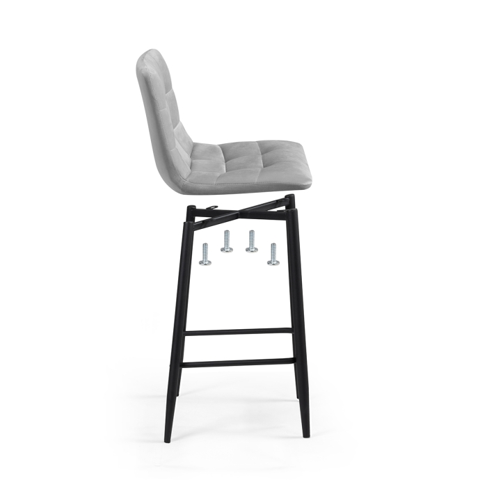 Полубарный стул Чилли К светло-серый велюр / черный