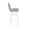 Полубарный стул Чилли К светло-серый велюр / белый