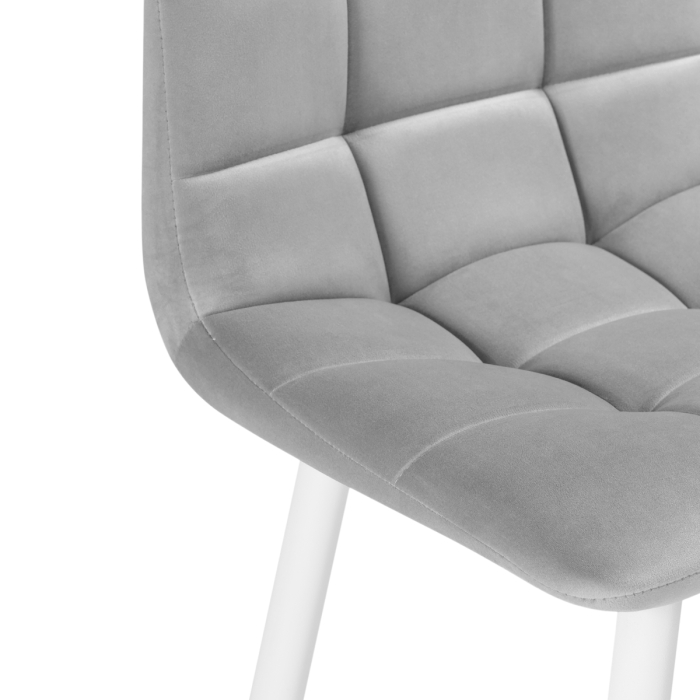 Полубарный стул Чилли К светло-серый велюр / белый