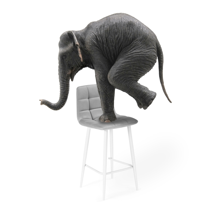 Полубарный стул Чилли К светло-серый велюр / белый