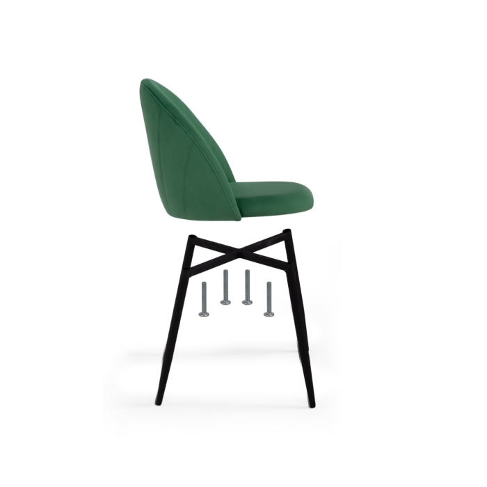 Стул на металлокаркасе Логан зеленый / черный